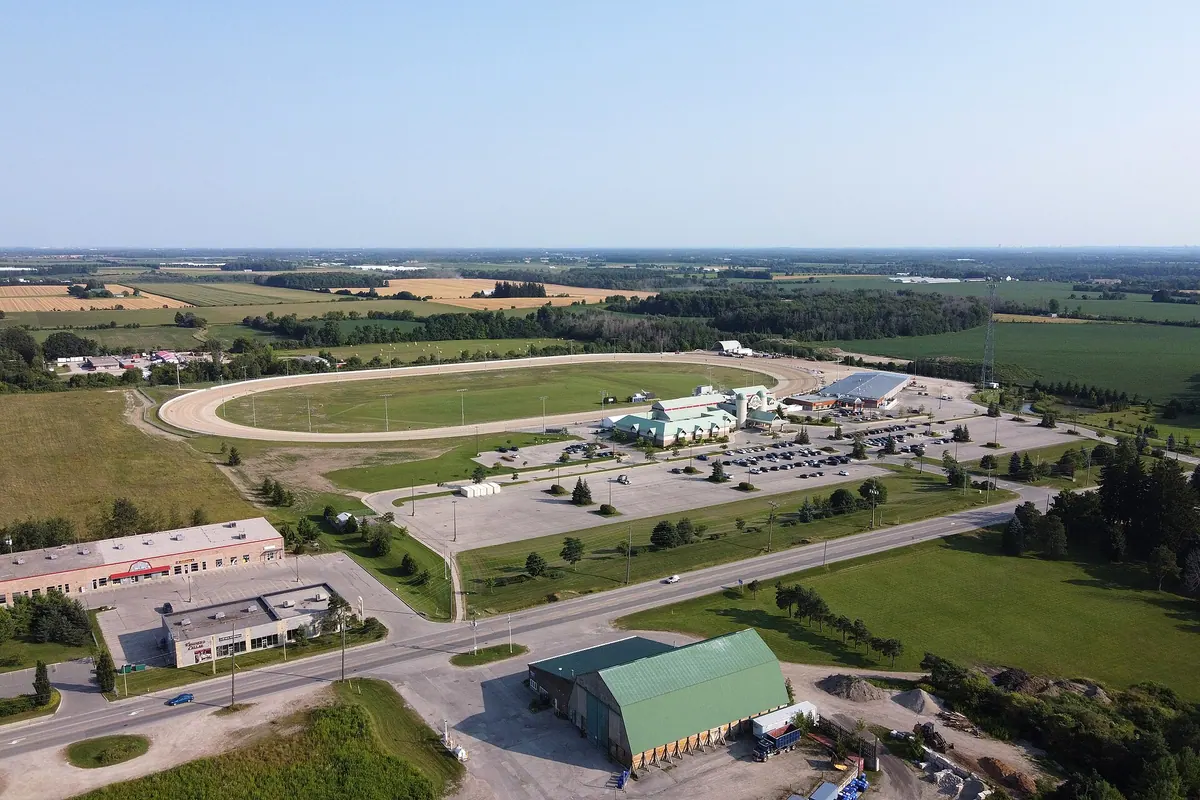 Grand River Raceway and casino near Elora, from above